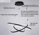 GobekUsa Modern Pendant Lights 4/3/2/1 Circle Rings Acrylic Aluminum LED Pendant Lamp for Living Room Dining Room