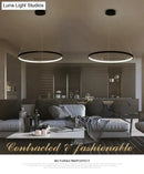 GobekUsa Modern Pendant Lights 4/3/2/1 Circle Rings Acrylic Aluminum LED Pendant Lamp for Living Room Dining Room