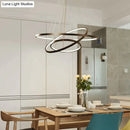 GobekUsa Modern Pendant Lights 4/3/2/1 Circle Rings Acrylic Aluminum LED Pendant Lamp for Living Room Dining Room