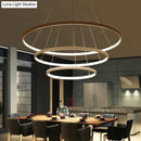 GobekUsa Modern Pendant Lights 4/3/2/1 Circle Rings Acrylic Aluminum LED Pendant Lamp for Living Room Dining Room