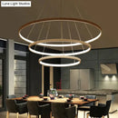 GobekUsa Modern Pendant Lights 4/3/2/1 Circle Rings Acrylic Aluminum LED Pendant Lamp for Living Room Dining Room