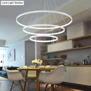 GobekUsa Modern Pendant Lights 4/3/2/1 Circle Rings Acrylic Aluminum LED Pendant Lamp for Living Room Dining Room
