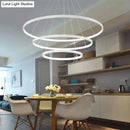 GobekUsa Modern Pendant Lights 4/3/2/1 Circle Rings Acrylic Aluminum LED Pendant Lamp for Living Room Dining Room