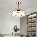 GobekUsa Invisible Gold Ceiling Fan with LED Light and Retractable Blades