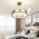 GobekUsa Invisible Gold Ceiling Fan with LED Light and Retractable Blades