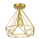 GobekUsa Iron Cage Ceiling Lamp: Modern Nordic LED Light Fixture for Kitchen, Living Room, Bedroom