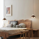 GobekUsa Iron Yellow Travertine LED Pendant Light for Bedside Dining Living Room