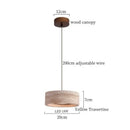 GobekUsa Iron Yellow Travertine LED Pendant Light for Bedside Dining Living Room