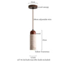 GobekUsa Iron Yellow Travertine LED Pendant Light for Bedside Dining Living Room