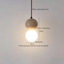 GobekUsa Iron Yellow Travertine LED Pendant Light for Bedside Dining Living Room