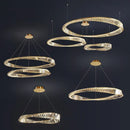 GobekUsa Irregular Gold Steel LED Pendant Light with Dimmable K9 Crystals