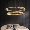 GobekUsa Irregular Gold Steel LED Pendant Light with Dimmable K9 Crystals