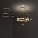GobekUsa Irregular Gold Steel LED Pendant Light with Dimmable K9 Crystals