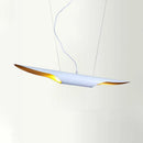 GobekUsa Modern Island Pendant Lamp with Metallic Shade in Bias Cut Tube Design, 2 Heads