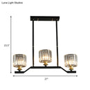 GobekUsa Modern Island Pendant Light with Black Clear Crystal Cylinder - 3/4 Lights for Indoor