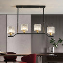 GobekUsa Modern Island Pendant Light with Black Clear Crystal Cylinder - 3/4 Lights for Indoor
