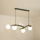 GobekUsa Modern Island Pendant Light with Frosted Glass Lampshade for Dining Room