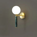 GobekUsa Italian Green Marble Glass Ball Wall Lamp for Hotel Restaurant Decor
