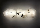 GobekUsa Ivory White Marble Copper LED Ceiling Light Luxury Modern Fixture