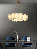GobekUsa Ivory White Marble Copper LED Ceiling Light Luxury Modern Fixture