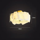 GobekUsa Ivory White Marble Copper LED Ceiling Light Luxury Modern Fixture