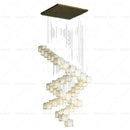 GobekUsa Jade Design Chinese Chandelier for Duplex Villa Restaurant and Living Room