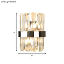GobekUsa Modern K9 Crystal Sconce Wall Light for Bedroom - Clear Finish