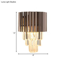 GobekUsa Modern K9 Crystal Wall Light with 2 Heads - Black