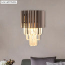 GobekUsa Modern K9 Crystal Wall Light with 2 Heads - Black