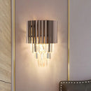 GobekUsa Modern K9 Crystal Wall Light with 2 Heads - Black