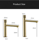 GobekUsa Brushed Gold Brass Basin Faucet - Cold & Hot Water Mixer Tap