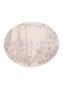 Modern Lace Border Beige Hand Tufted 5x5 Wool Area Rug