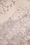 Modern Lace Border Beige Hand Tufted 5x5 Wool Area Rug