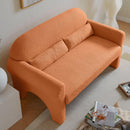 Modern Lambs Wool Fabric Loveseat for Living Room