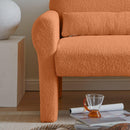 Modern Lambs Wool Fabric Loveseat for Living Room