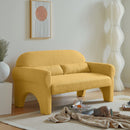Modern Lambs Wool Fabric Loveseat for Living Room