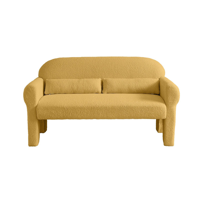 Modern Lambs Wool Fabric Loveseat for Living Room
