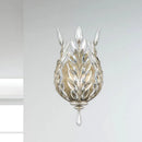 GobekUsa Modern Laurel Wall Light with Crystal Drop - Silver/Brass