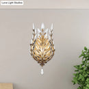 GobekUsa Modern Laurel Wall Light with Crystal Drop - Silver/Brass