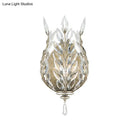 GobekUsa Modern Laurel Wall Light with Crystal Drop - Silver/Brass