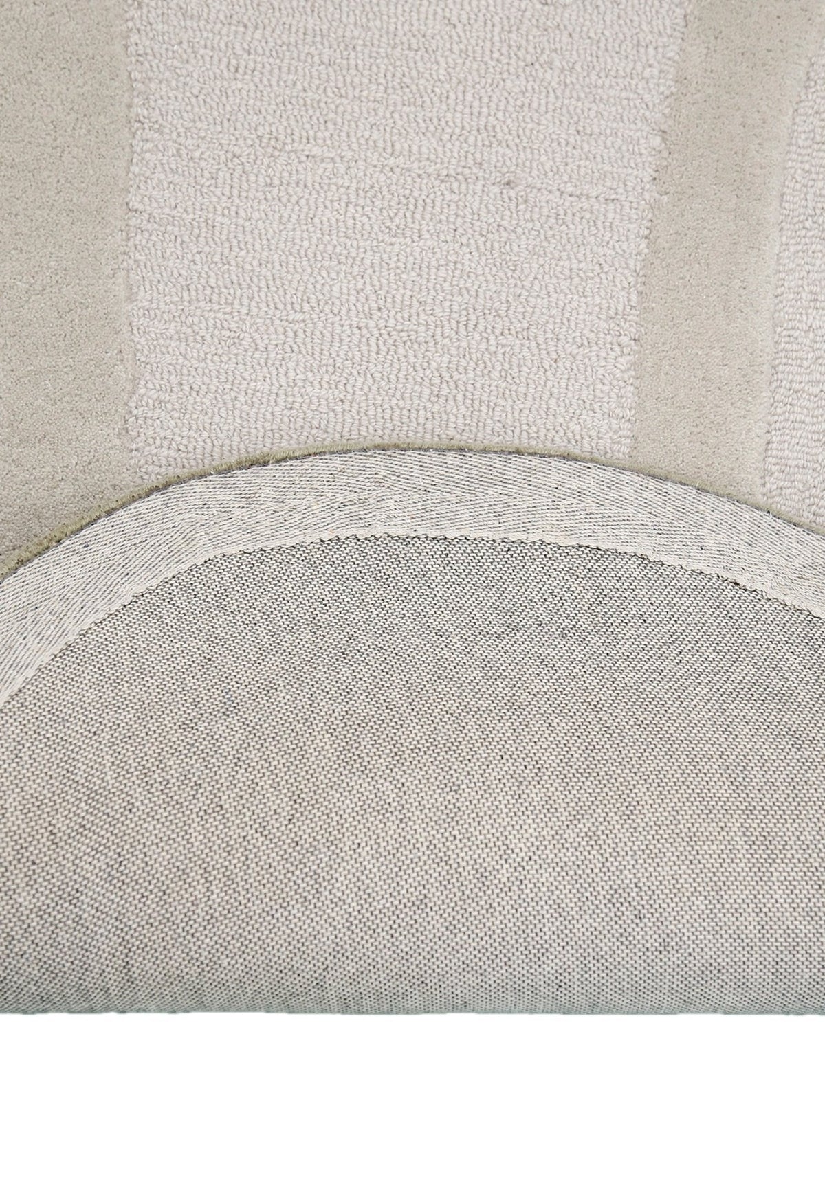 Ivory Hand Tufted Wool Area Rug 5x7 - Modern Layered Pattern, photo 4 of 7