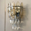 GobekUsa Modern Layered Wall Lighting – Clear and Champagne/Smoke Gray Crystal Wall Sconce Fixture, 2 Lights