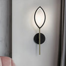GobekUsa Modern Leaf-Shaped Metallic Wall Sconce - Black/Gold Finish - LED Wall Light for Living Room