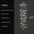 GobekUsa Crystal Glass Staircase Chandelier: Modern Nordic Luxury Living Room Lighting