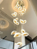 GobekUsa Crystal Glass Staircase Chandelier: Modern Nordic Luxury Living Room Lighting