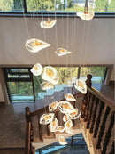 GobekUsa Crystal Glass Staircase Chandelier: Modern Nordic Luxury Living Room Lighting