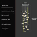 GobekUsa Crystal Glass Staircase Chandelier: Modern Nordic Luxury Living Room Lighting