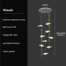 GobekUsa Crystal Glass Staircase Chandelier: Modern Nordic Luxury Living Room Lighting