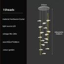 GobekUsa Crystal Glass Staircase Chandelier: Modern Nordic Luxury Living Room Lighting