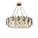 GobekUsa Gold Silver Crystal LED Dimmable Pendant Light for Living Room